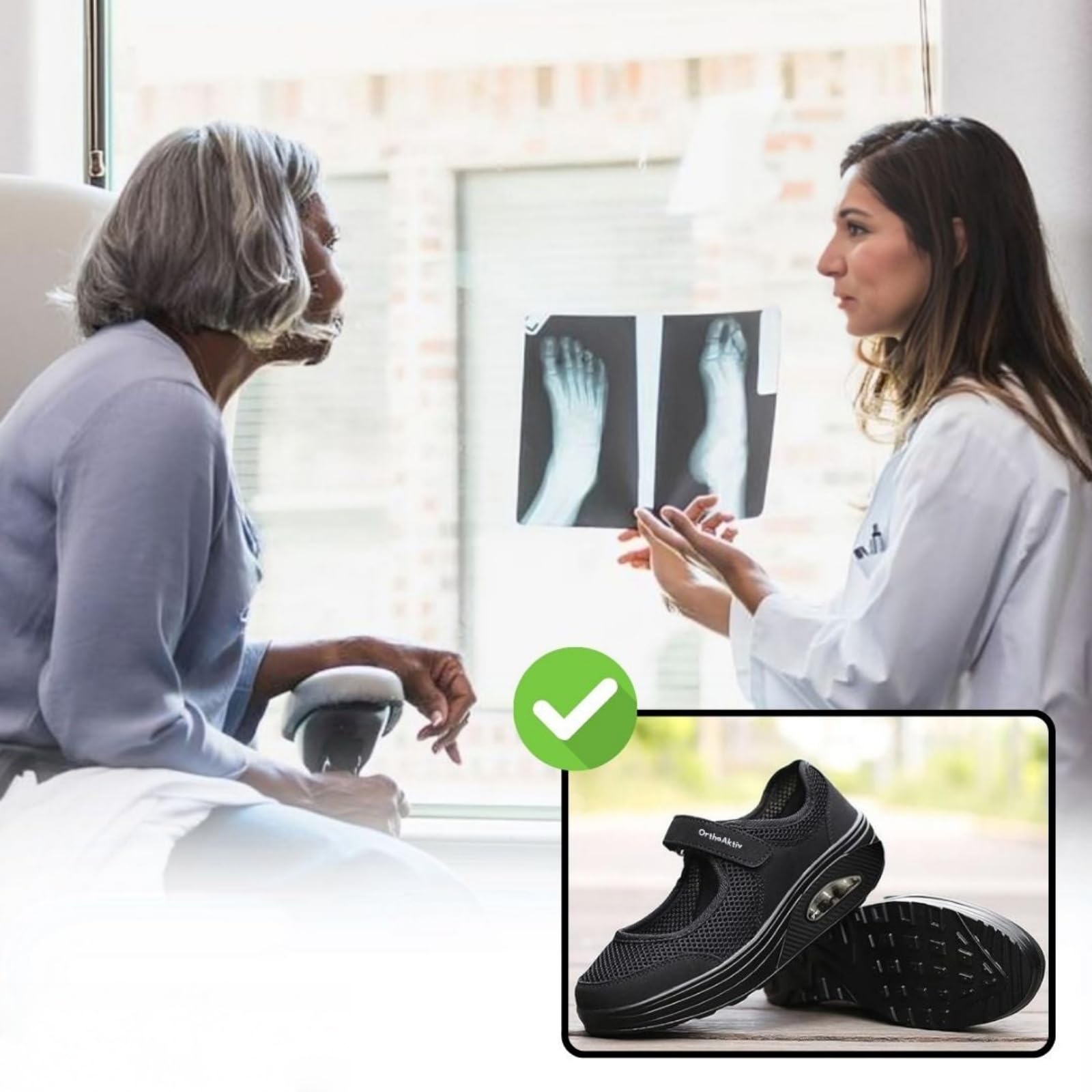 OrthoAktiv - gesunde Schmerzlinderungs-Schuhe für Damen，Hergestellt aus hochwertigen Materialien, leicht und einfach an und auszuziehen, bequem und modisch
