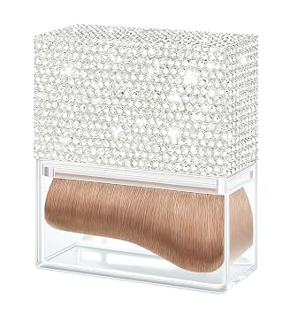 With Lid Self Tanner Brush Square Bling Kabuki Tanning Brush Rhinestones Ultra Dense and Thick Wide-Headed Large Body Makeup Brushes for Flawless Leg Makeup STSB24-003Cover- white