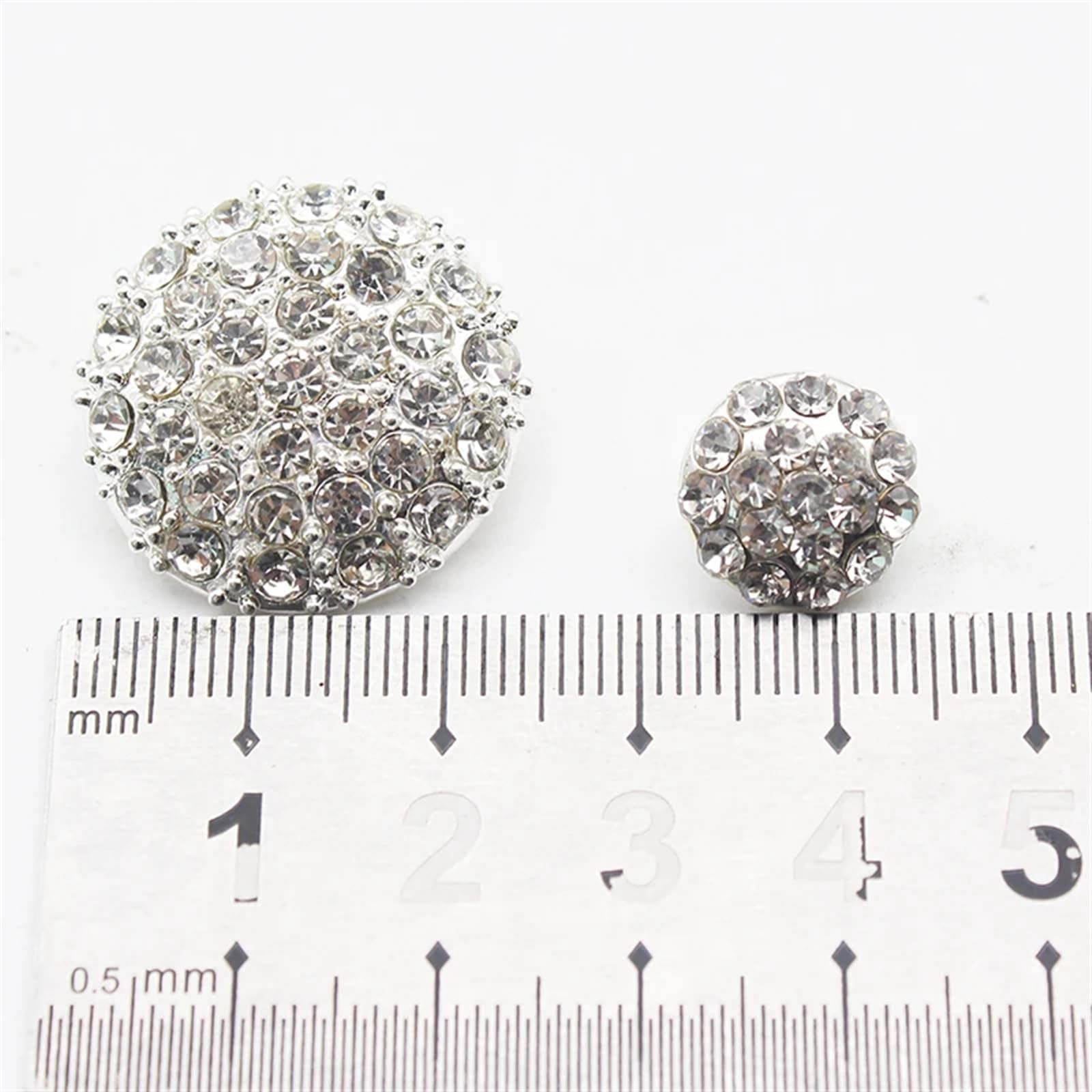 Guziki, Guziki vintage, 5 sztuk 24 mm okrągłych guzików ze strasami do odzieży DIY, zdobionych metalowymi guzikami ze strasami, do ozdabiania sukienek(12mm)