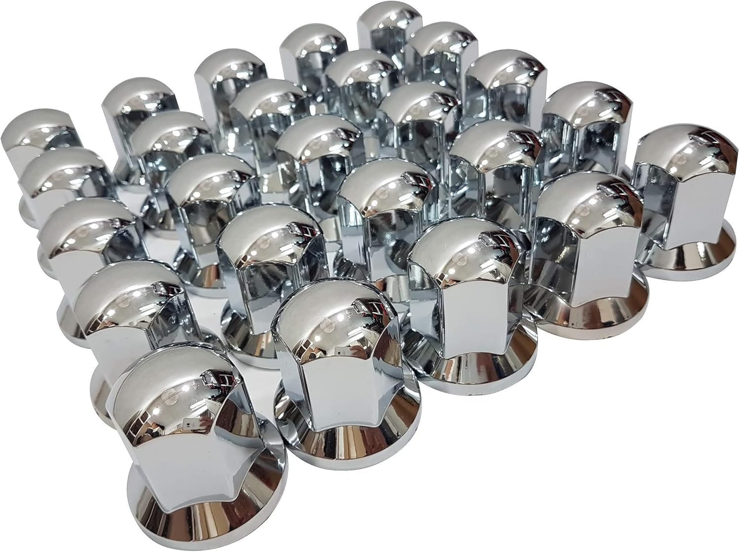 32 MM WHEEL NUT COVER CAPS CHROME FIT FOR TRUCKS TRAILERS (100)