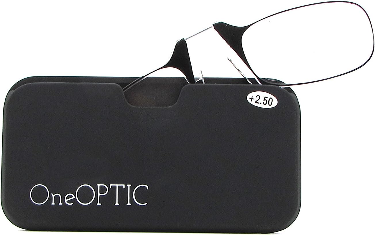 OneOptic, Reading Glasses, Go Everywhere Reading Glasses with Sticky Pad, Compact Reading Glasses, Stick Anywhere, Lightweight. (2.00 strength)