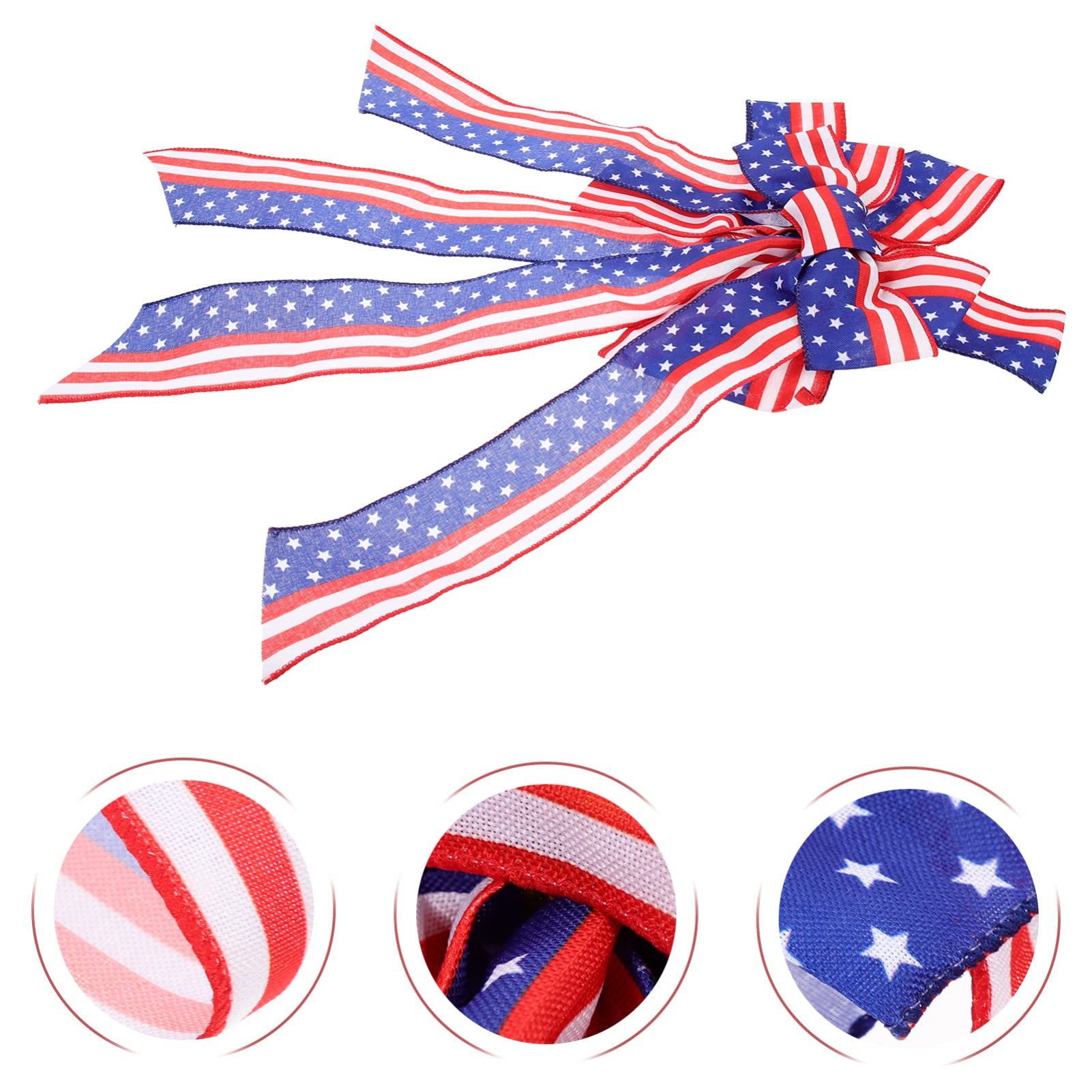 TOPBATHY 4 Pz del dell'indipendenza Fiocchi di Natale Nastro di Raso Pizzo Fiocco Decorativo Decorazione patriottica grucce attaccapanni Decorazione del dell'indipendenza
