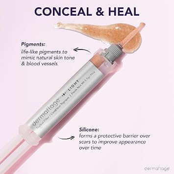 Dermaflage Scar Filler Kit - Light - Deep Scar Cover and Waterproof Concealer for Acne Scars Wrinkles, and Ice Pick Scars Makeup, 1 mo supply