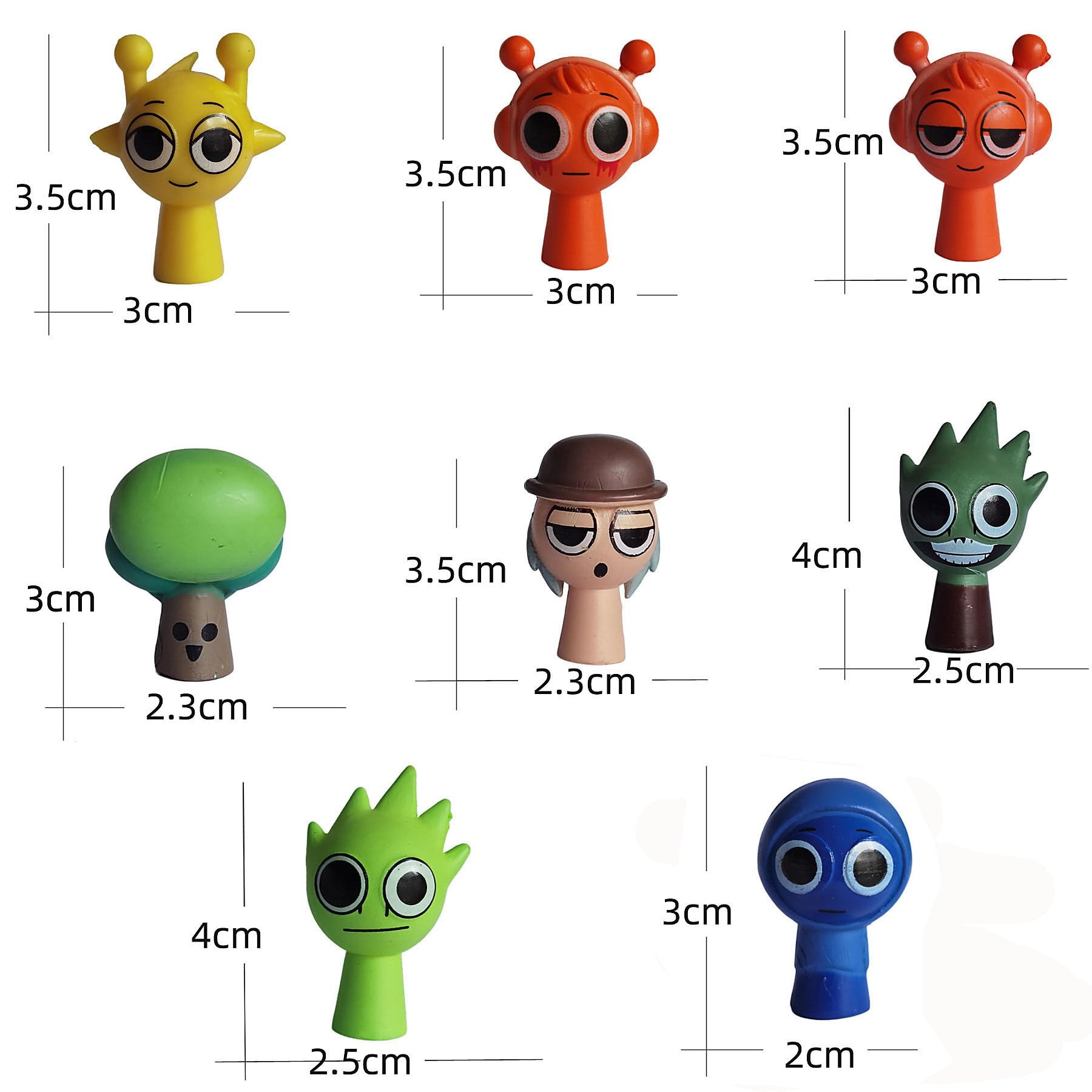 Sprunki Action Figures Set 48pcs Pack Mystery Box Toys Office Room