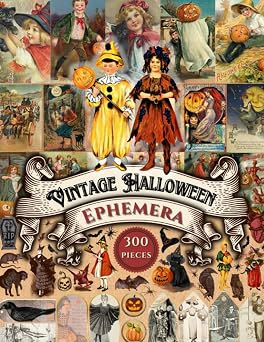 Vintage Halloween Ephemera 36 Sheets with Over 300 Images To Cut Out and Collage for Junk Journals, Scrapbooking, Decoupage, Collages, Card Making & Mixed Media