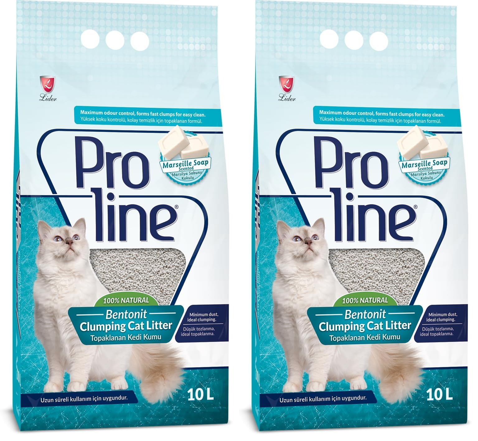 Proline Sabun Kokulu Bentonit Kedi Kumu, 10 L (2 paketi)