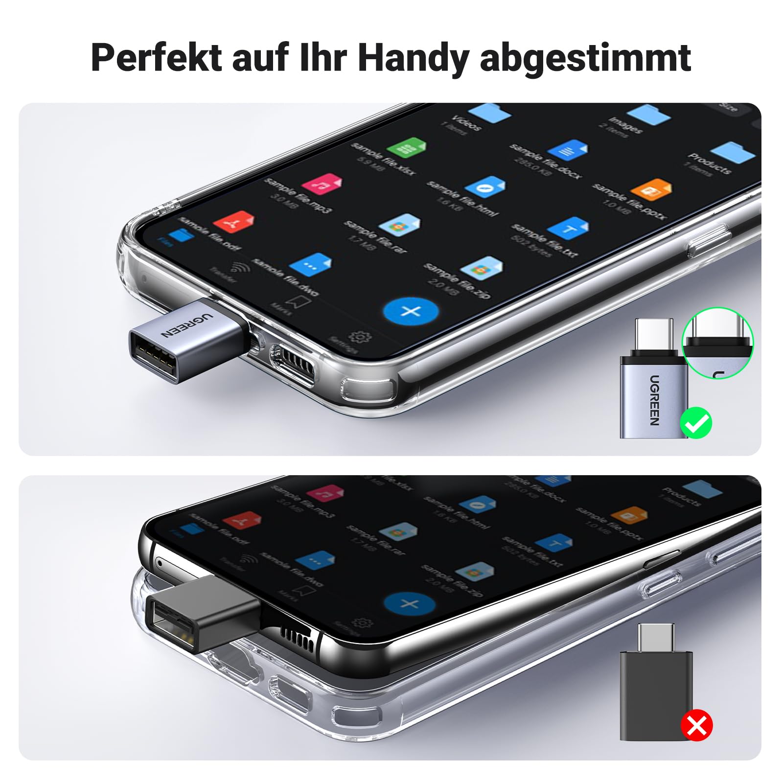 UGREEN USB C to USB 3.2 Adapter 10Gbps OTG Pack of 2 USB C Male to A Female Adapter Compatible with iPhone 17/16 Series MacBook Neo Pro Air iMac Galaxy Tab S9 S24 (Grey) - 5