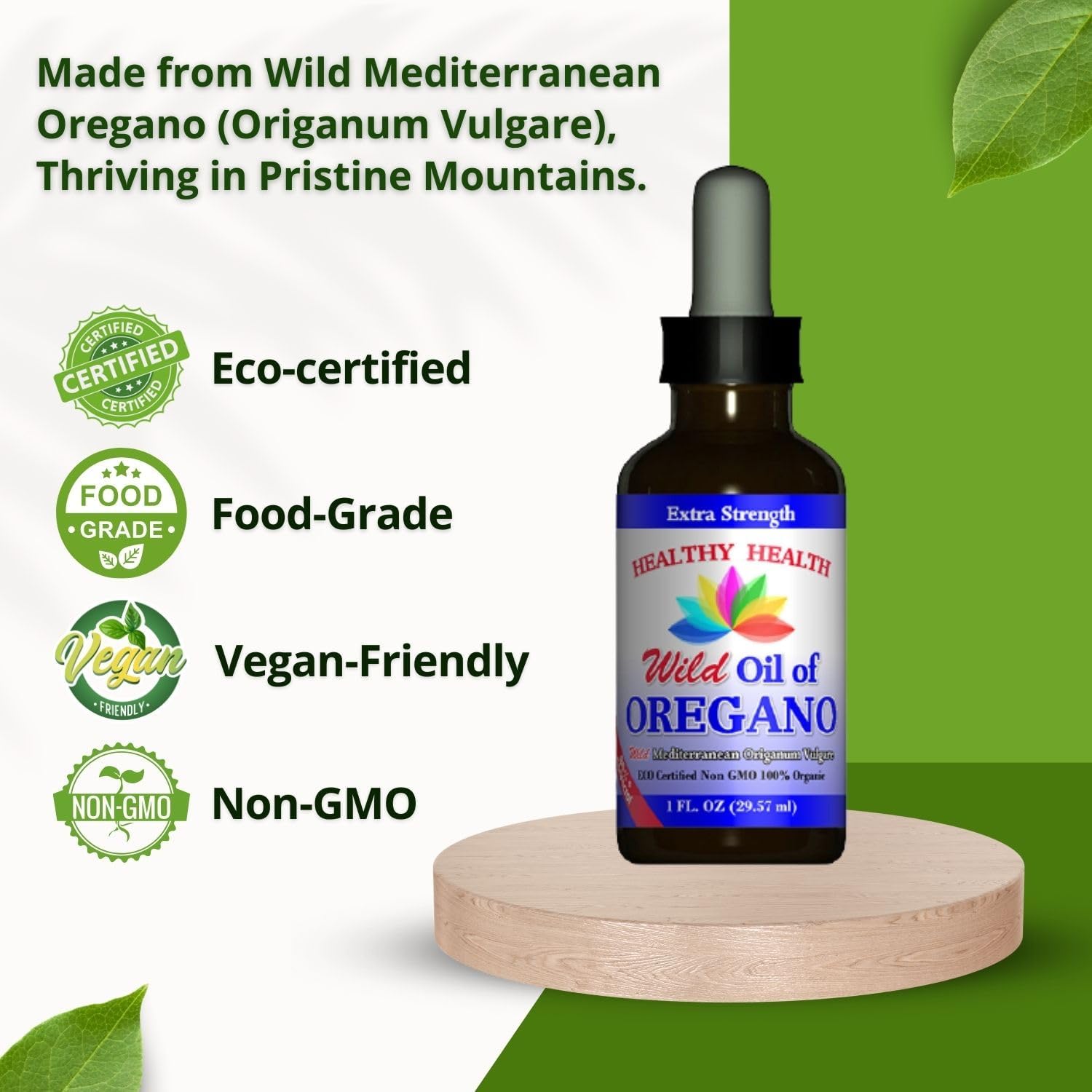 Oregano Oil - Wild Mediterranean - ECO Certified Organic (3 Pack) Extra Strength 83% Carvacrol, Liquid, Immune Support, Aceite de Oregano, Non GMO 1 fl. oz
