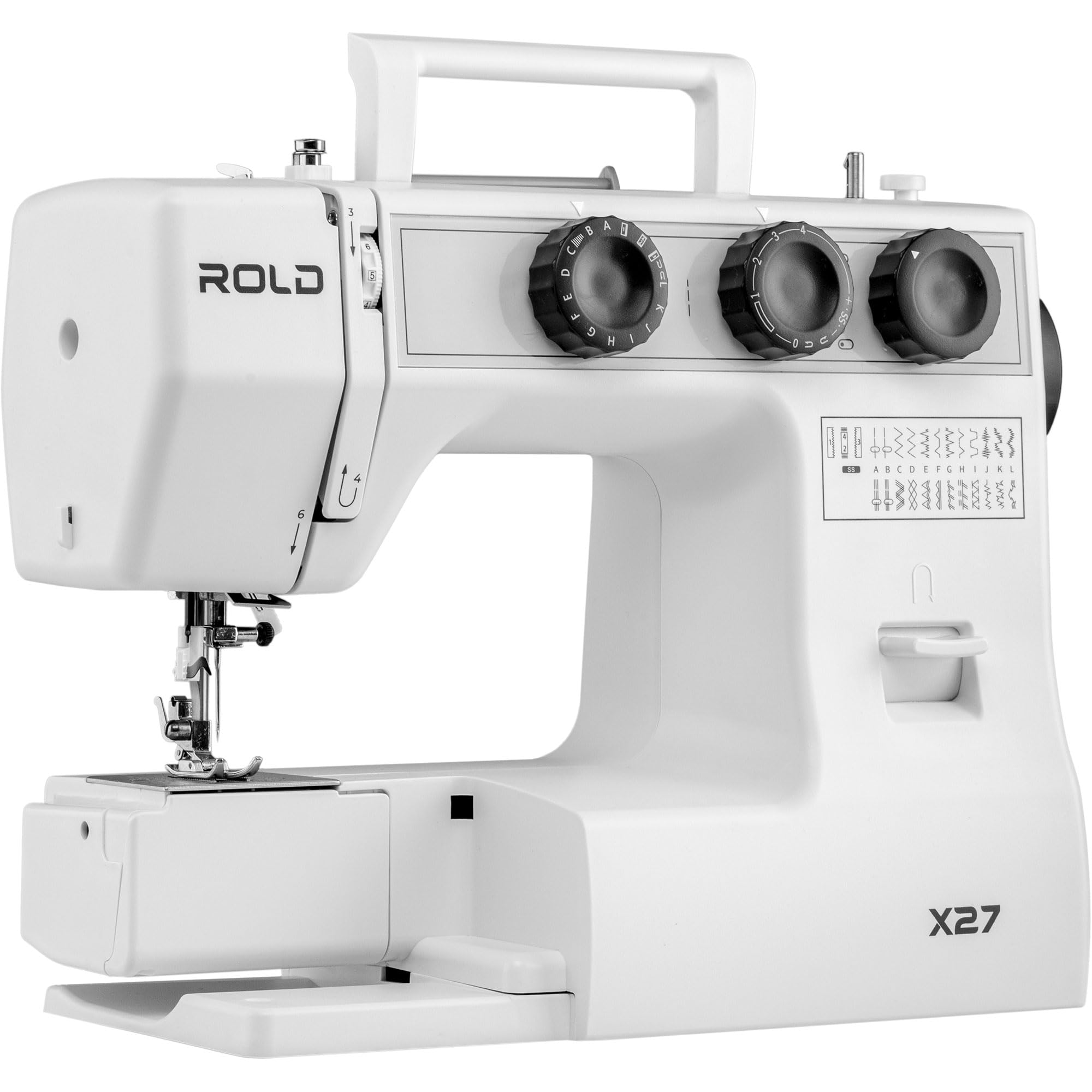ROLD X27 Mechanische Nähmaschine mit Servomotor – 25 Stichprogramme, Automatischer Nadeleinfädler, LED Beleuchtung, Freiarm, Leise & Präzise