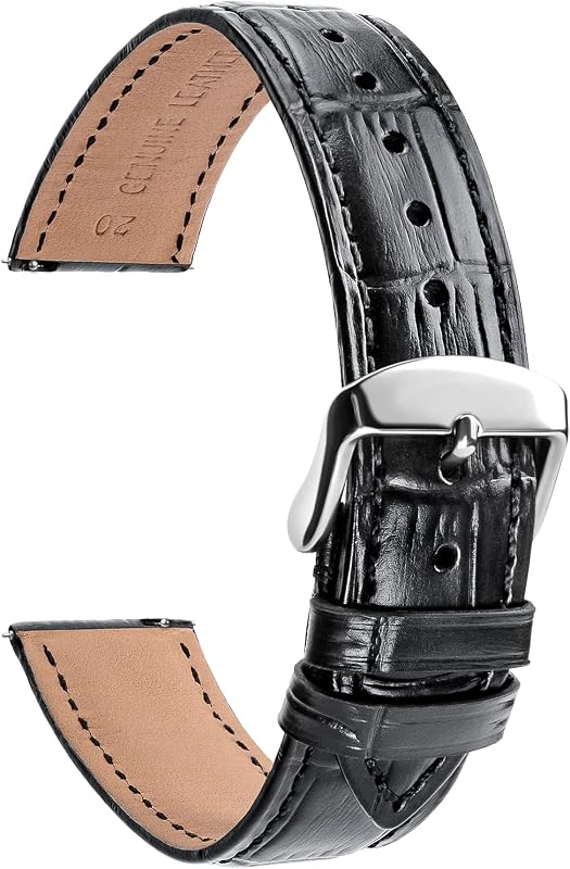 Extra Long Watch Band - XL XXL Leather Watch Straps for Men - Soft Quick Release Watchband for Large Wrist Replacement - 12mm 16mm ... 20mm 22mm 24mm