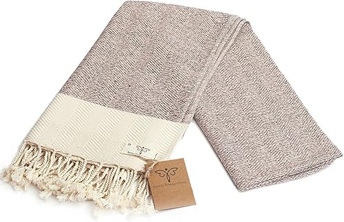 Miniatura 51 de SMYRNA TURKISH COTTON - Toalla de playa turca original de la serie Herringbone Algodón, prelavada, 37 x 71 pulgadas Toalla de baño peshtemal