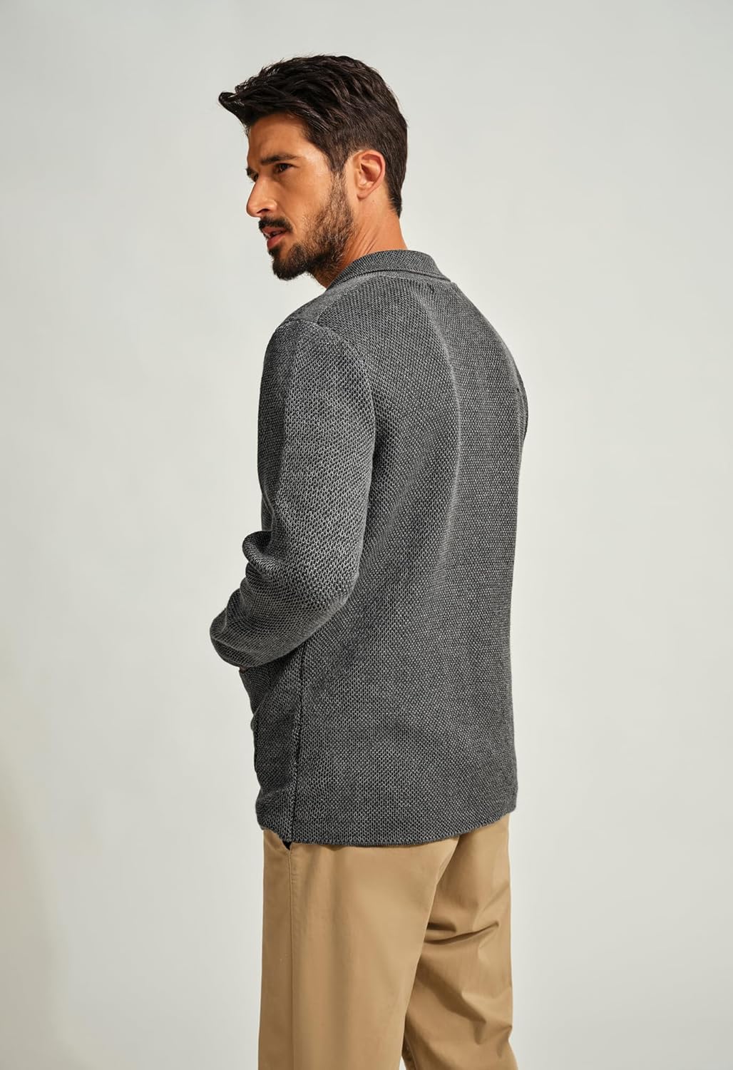 PJ PAUL JONES Men's Cardigan Sweater Shawl Collar Button Down Knit Blazer Jacket Knitwear - Image 5