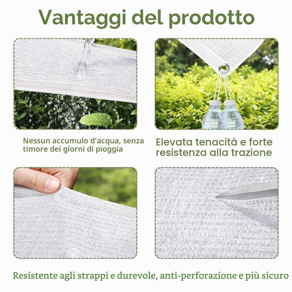 90% Rete Ombreggiante Telo Esterno Con Occhielli, Rete Antigrandine FrangivistaBalcone Resistente Ai Raggi UV, Vela Ombreggiante Traspirante Robusta, Per Giardino Pergola Cortile(5X5M)