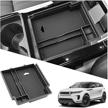 Ruiya 2020-2026 Evoque Center Console Organizer for Land Rover Evoque L511 Accessories ABS Material Armrest Console Organizer Compatible with 2020-2025 Land Rover Evoque Accessories 2026