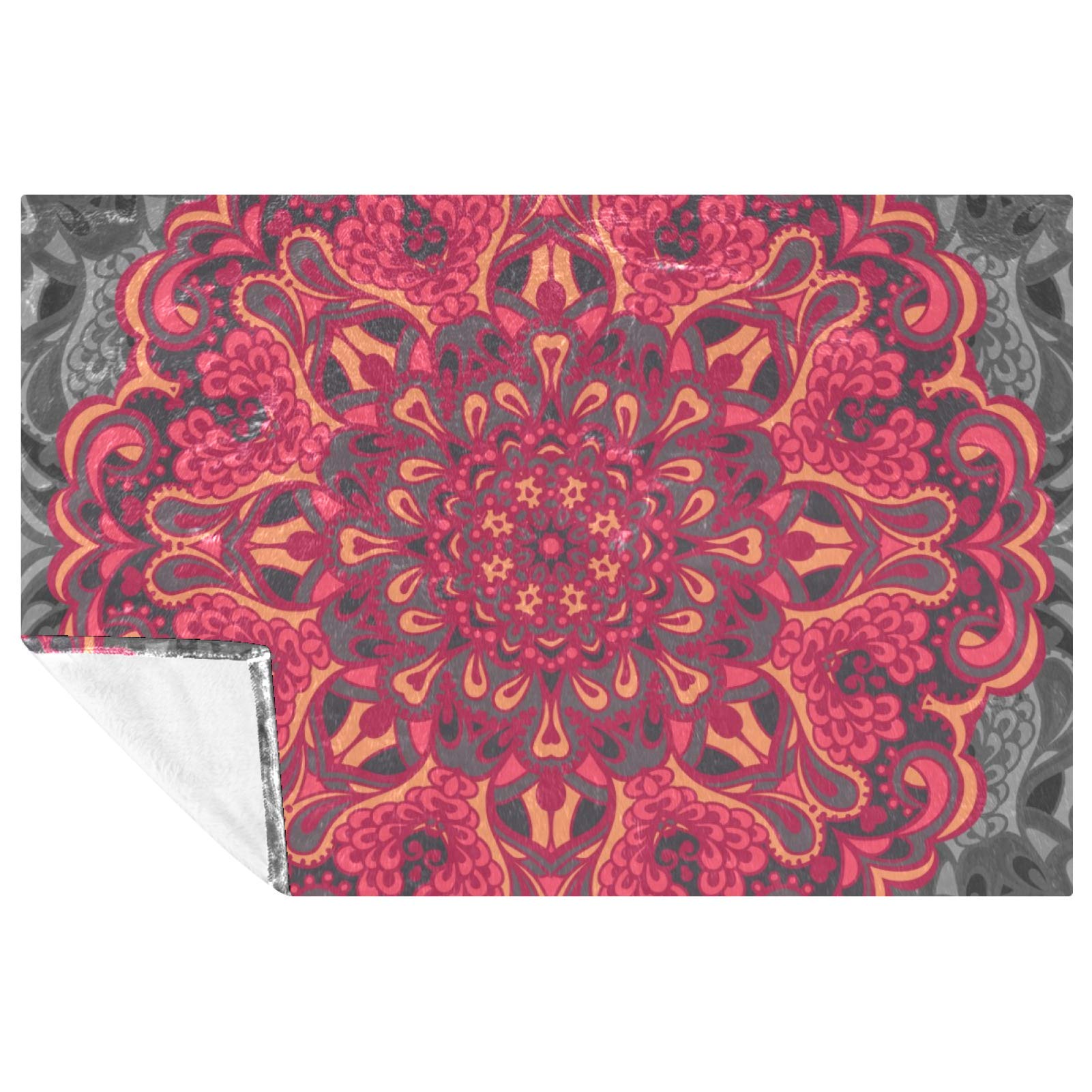 Couverture chaude mandala isolante et douce 150x100 pour camping
