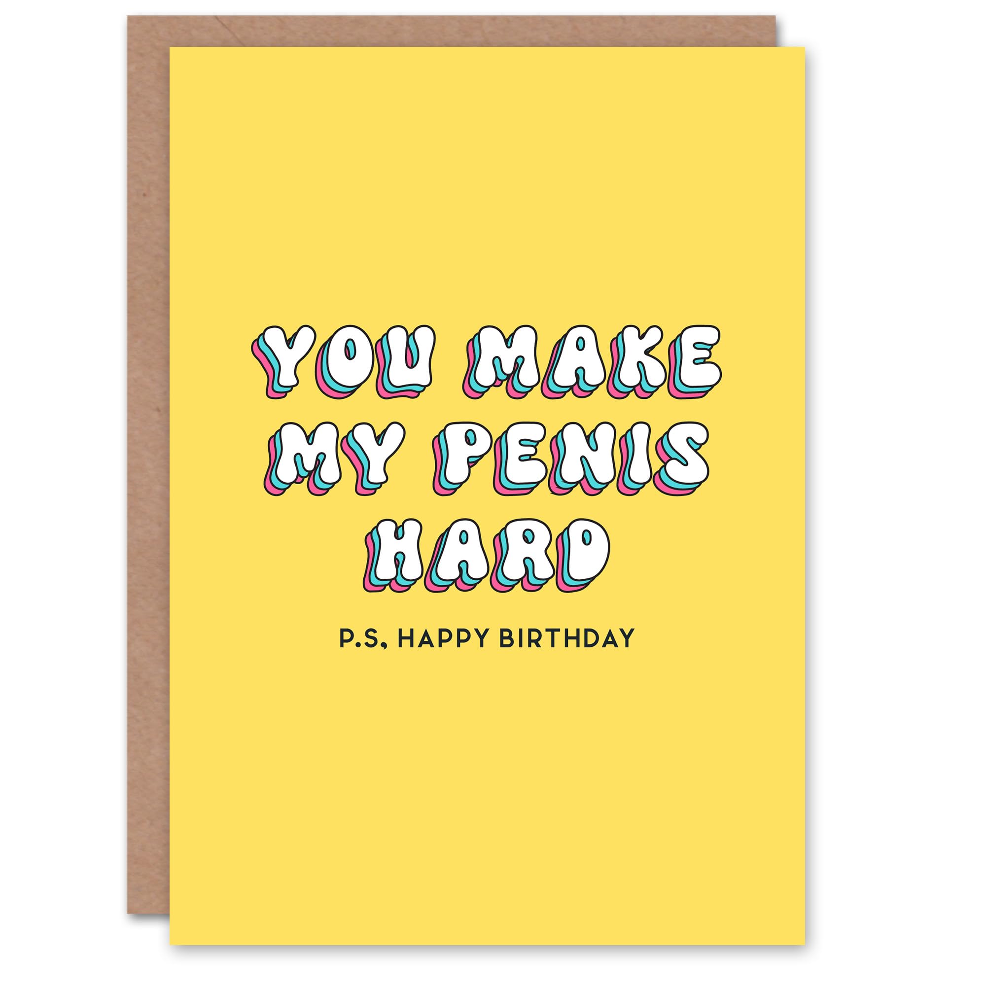Artery8 Greeting Card You Make My P*nis Hard Funny Adult Cheeky For Her Wife Woman Girlfriend Birthday Card