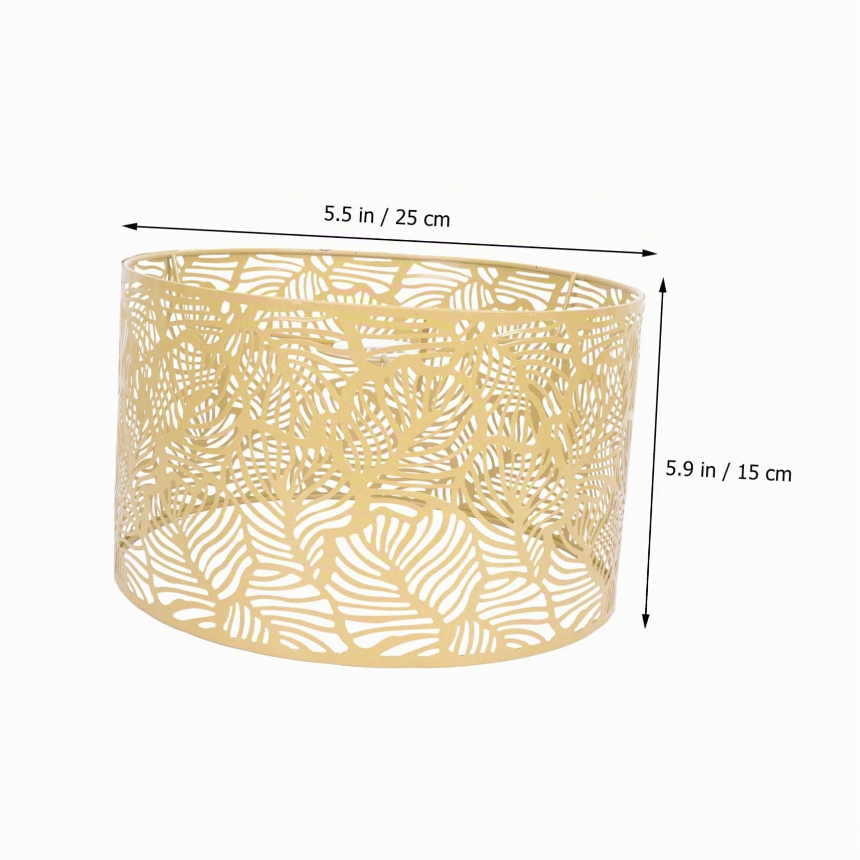 Abat-jour en Fer Creux Motif Feuille E27 E14 pour Pendaison