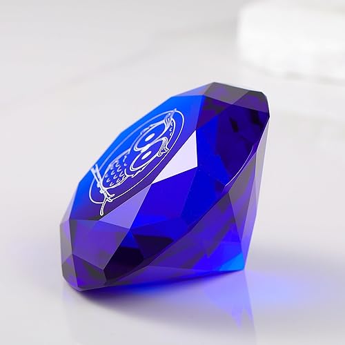 Miniatura 2 de Pesos de papel de diamantes de cristal azul de 3.150 in con caja de regalo, decoración de búho para mujeres, gemas de vidrio de diamante, diamantes,