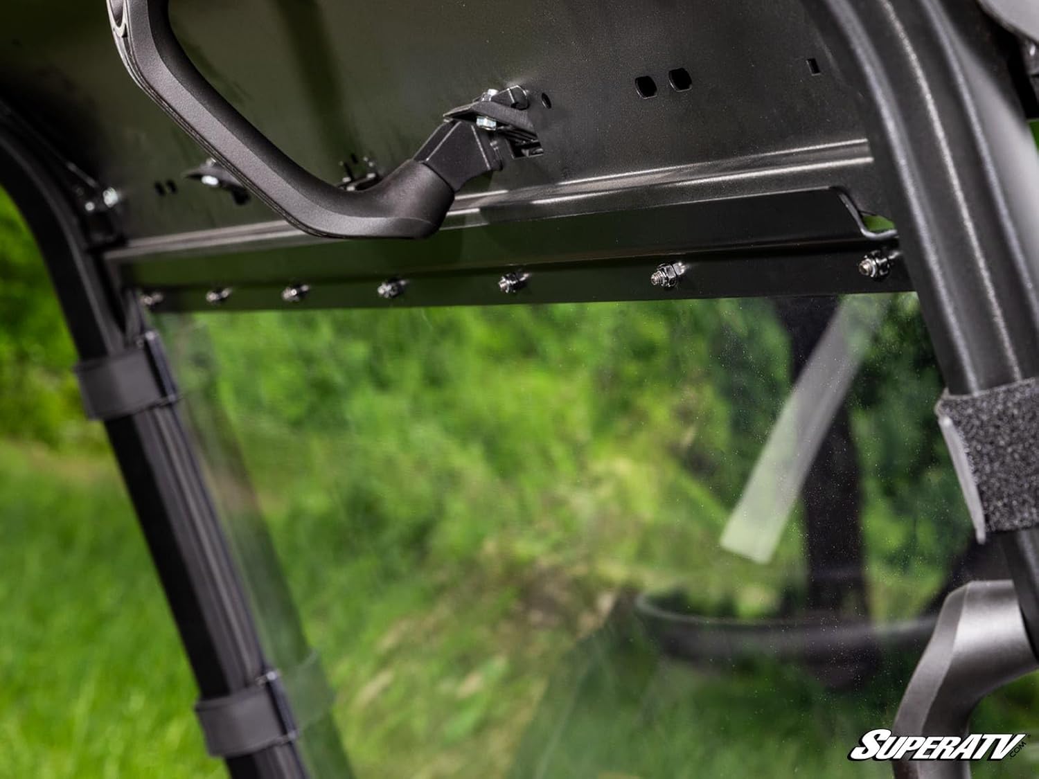 SuperATV Scratch Resistant Polycarbonate Vented Full Windshield Compatible With Kawasaki Ridge 2024+ | Clear | Made of 1/4” polycarbonate | 250x stronger than glass | 25x stronger than acrylic