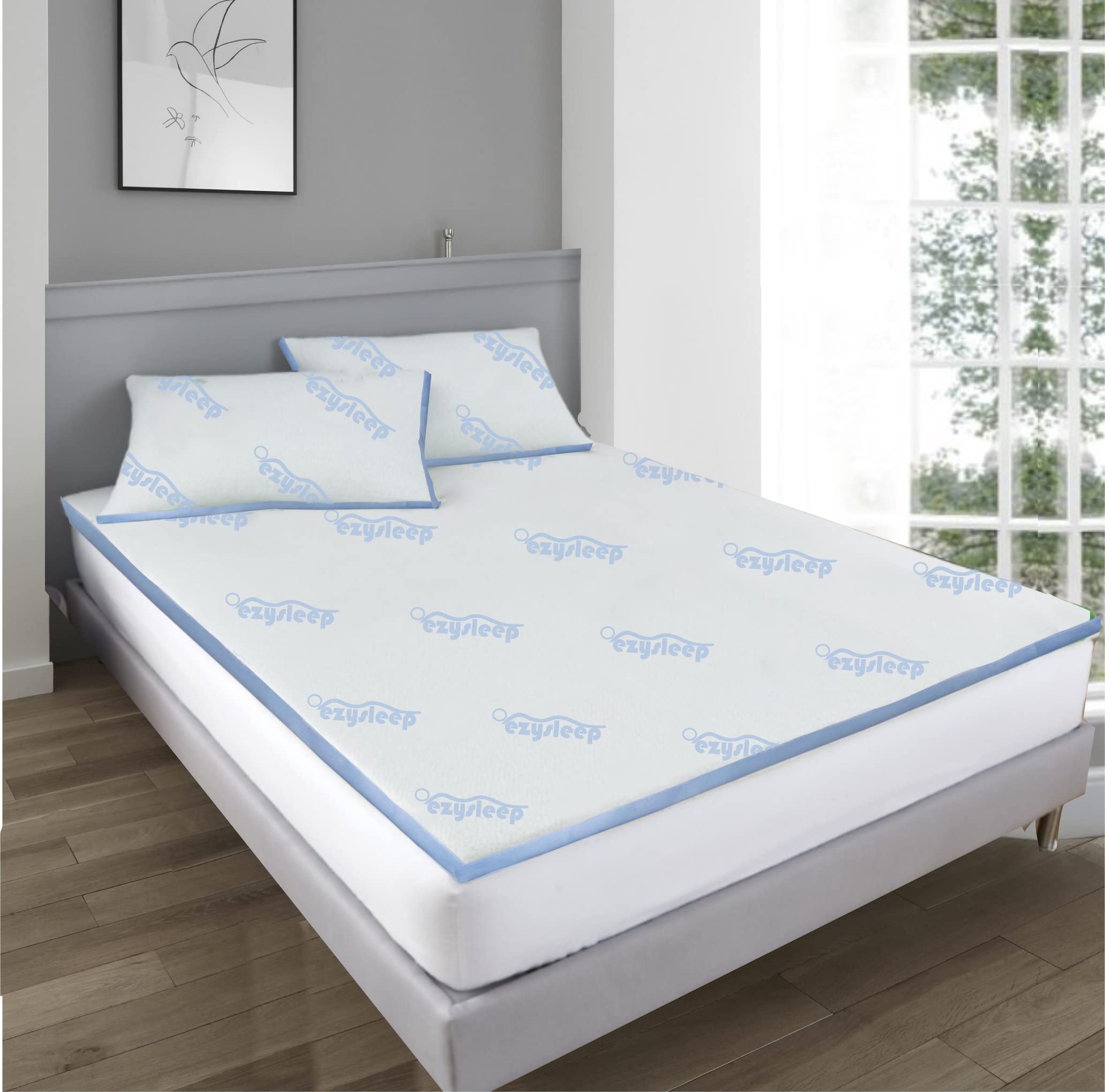 Groundlevel Super Soft Air Flow Technology Memory Foam Mattress Topper, Hypoallergenic, Comfy, Deep Fill – Small Double 2 Inch