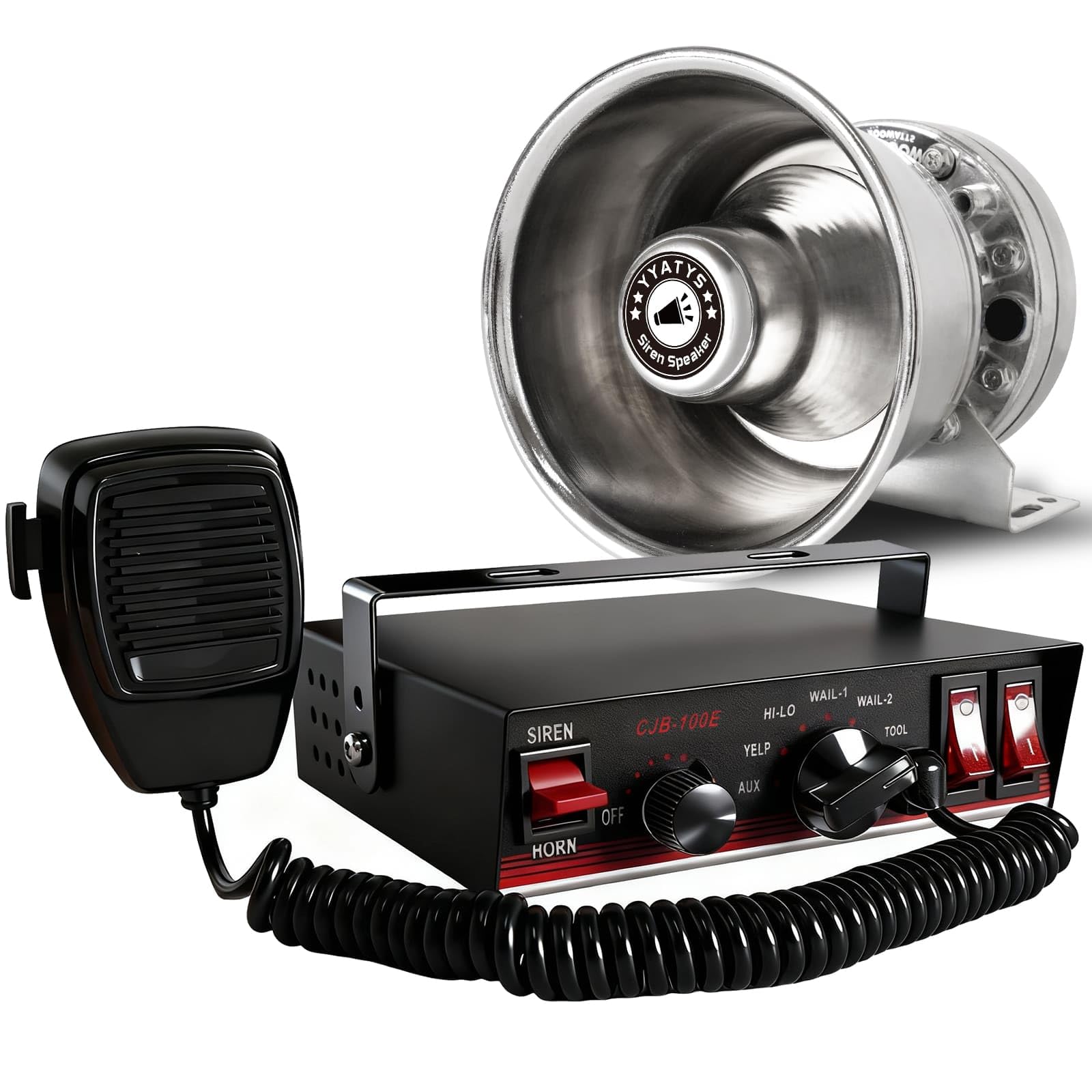消防車サイレンスピーカー　消防車 Amazon.co.jp: 8Tones 200W 緊急サイレン PA付き - IP67防水警察/消防