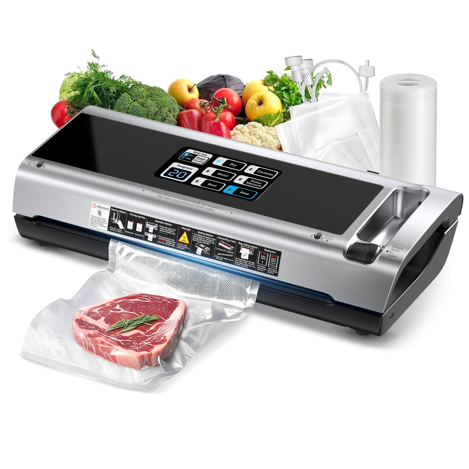 Amazon.com: 90KPa Portable Vacuum Sealer Machine for Food, One