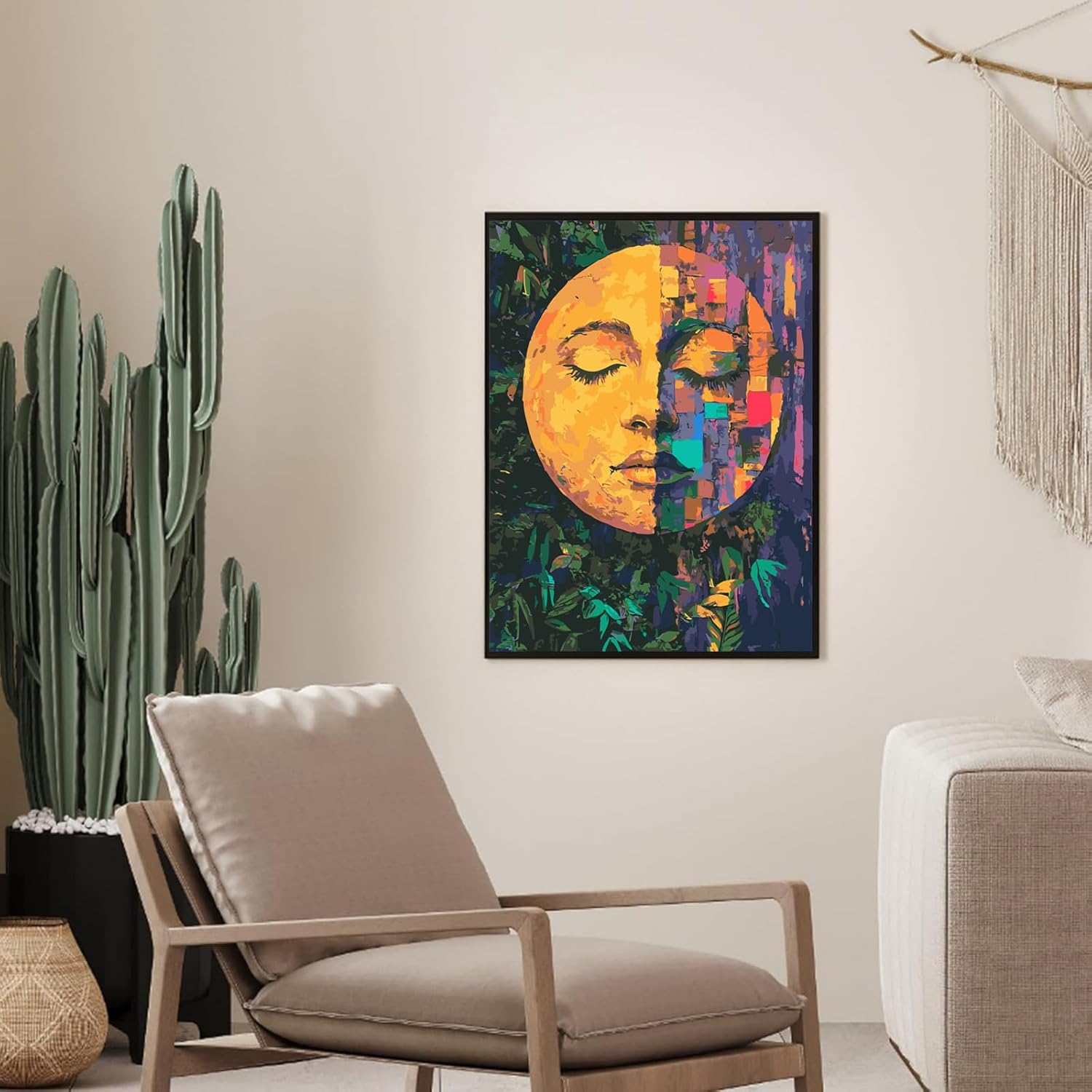 Moon Paint by Numbers,Paint by Numbers for Adults,DIY Complete Painting Kit For Painting With Numbers With Brushes And Acrylic Paint,Creative Gift Children,40 X 50 Cm (No Frame)