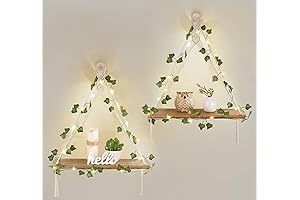 Mkono Boho Wall Decor with Artificial Ivy and Lights