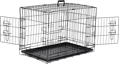 Miniatura 8 de Epetlover Jaula de alambre plegable de metal con bandeja para perros pequeños, medianos y grandes, de 303642 pulgadas, para uso en viajes en