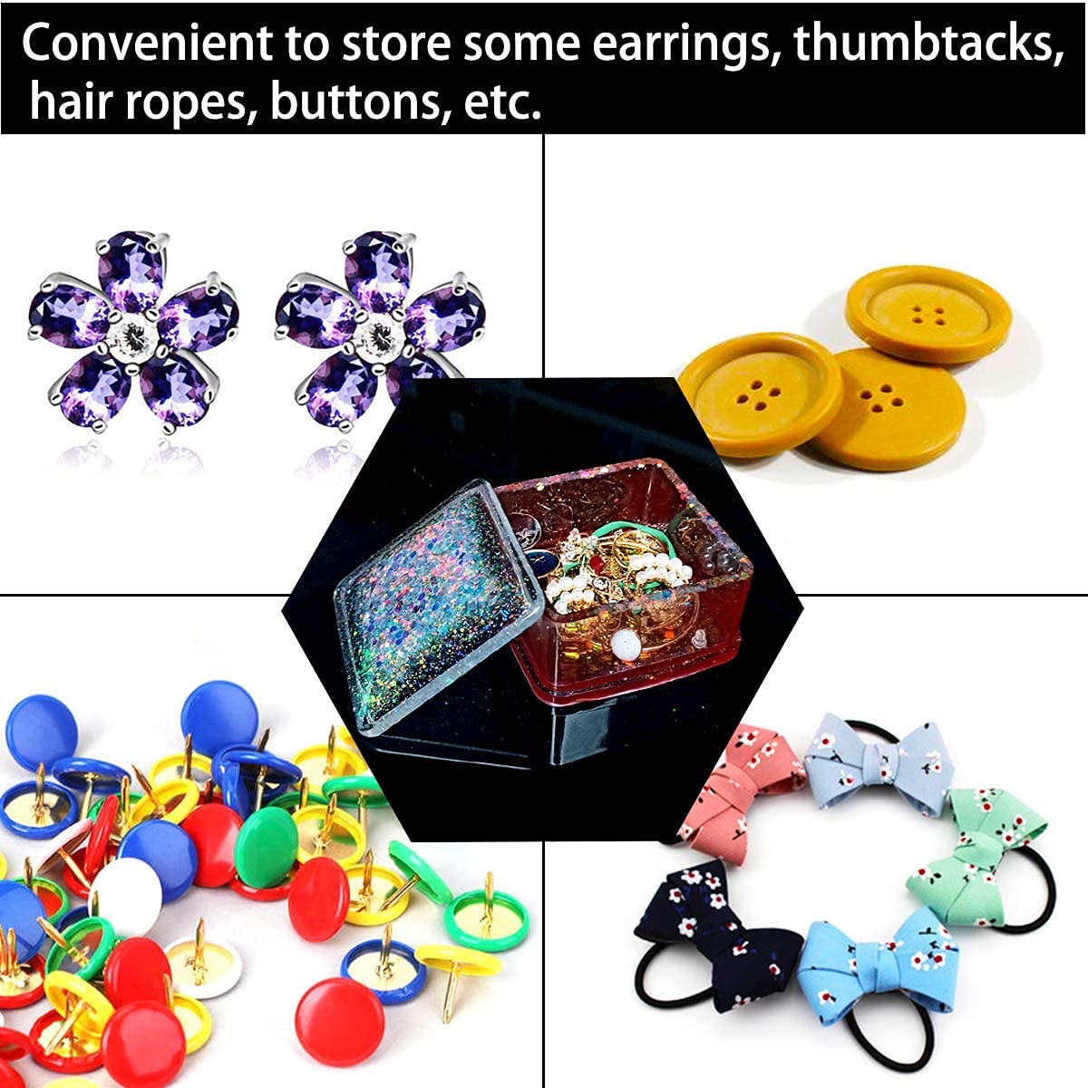 URBAN BOX Silicone Jewelry Box Resin Molds With Lid For Making Gift Box  Epoxy Mold, Jewelry Storage Container For Earrings, Necklaces, Rings,  Studs, Bracelet (Combo Pack of 2(R, H), White) : Buy