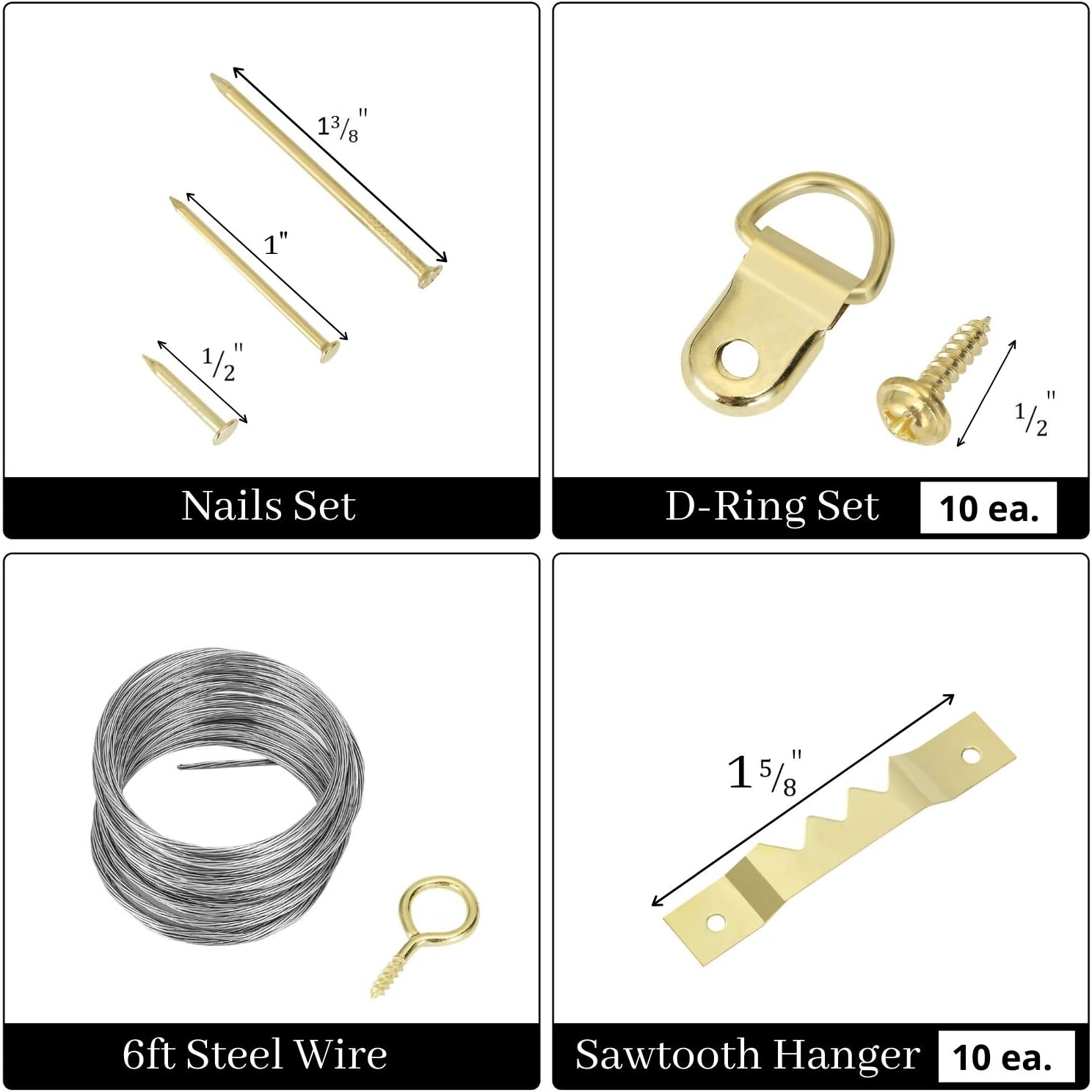 Mr. Pen- Picture Hanging Kit, 220pc, Picture Hangers, Nails for Hanging Pictures, Wall Hangers, Picture Hanging, Picture Hanging Hooks, Frame Hanging Hardware, Picture Hooks, Wall Hanging Kit - - 