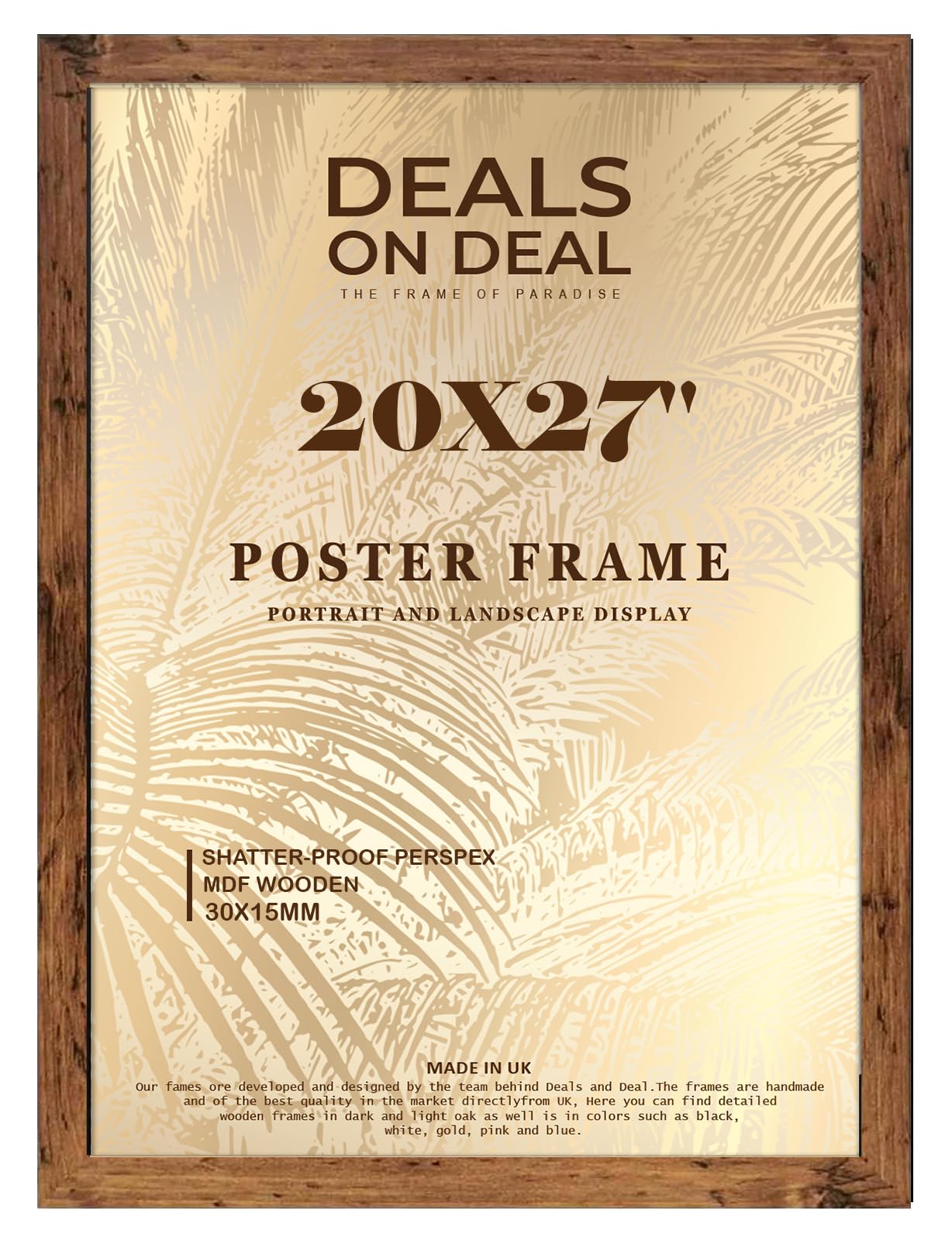 DEALS ON DEAL® Flat 27x20 in Poster Frames Photo Picture Frame Jigsaw Puzzle | Mdf Wooden 27 x 20 in | Large 685 x 508 mm | for Home Office Livingroom (Rustic)