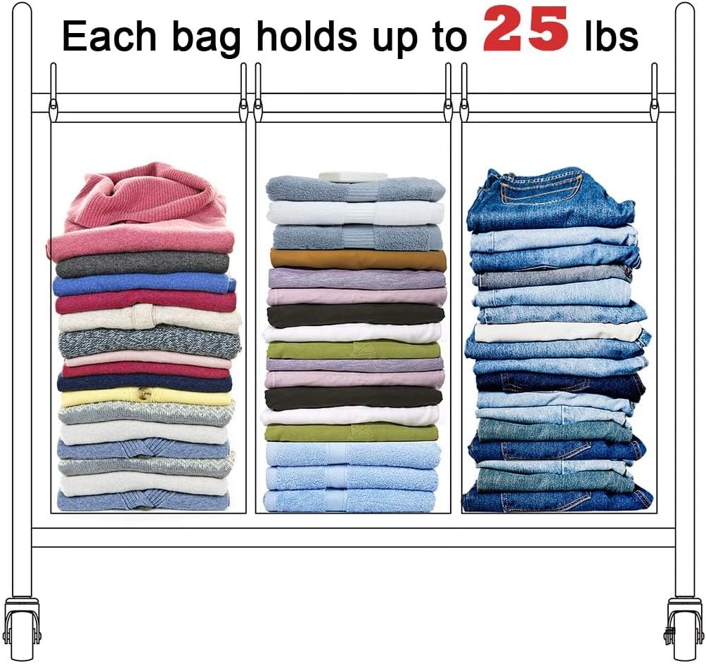 Image showing two grey laundry bags neatly folded flat, ready for compact storage.