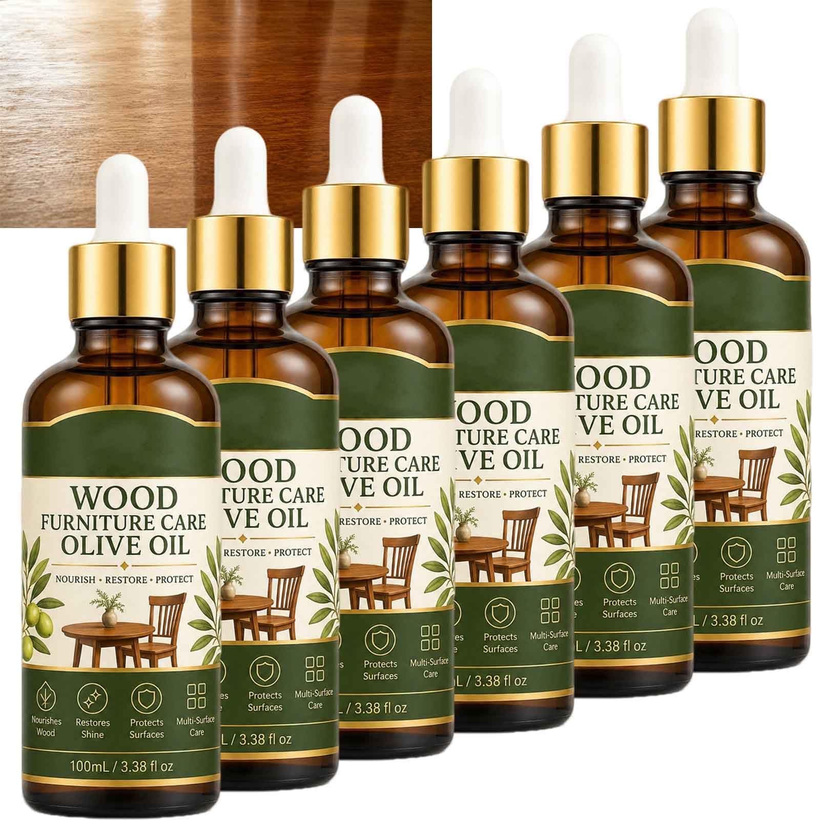 Holzmöbel-Polier- und Conditioner-Öl, Möbelbelebungs-Conditioner und -Stauböl, Holzmöbel-Reiniger für die Tiefenrestaurierung, Mehrzweck-Möbelholzreiniger und -politur (6pcs)