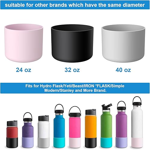 Miniatura 7 de yoelike Bota de silicona para botella de agua Owala de 24 onzas, 32 onzas, 40 onzas, 2 fundas protectoras antideslizantes para FreeSipTwistFlip,