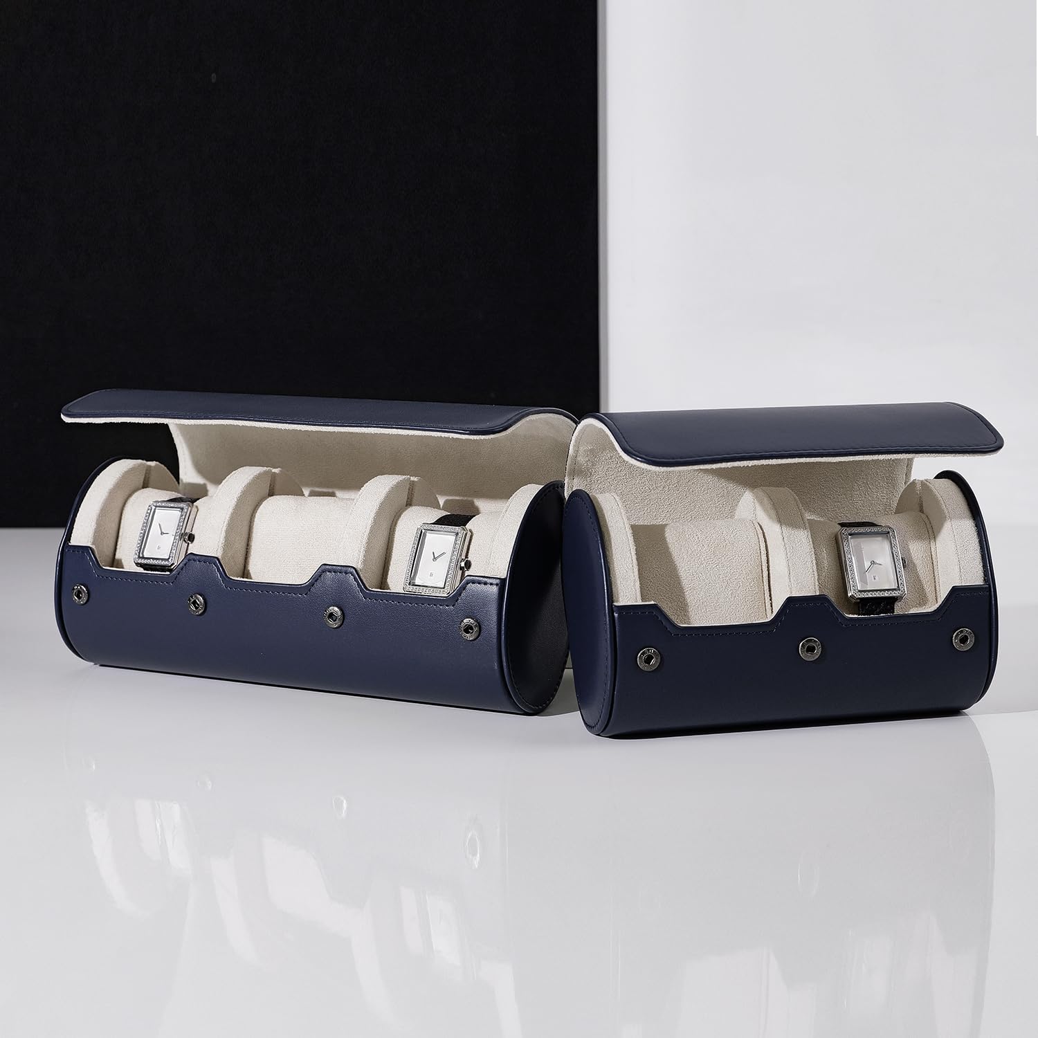 Boîte à Montres élégante à 3 emplacements avec Coussins Amovibles, étui de Rangement de Voyage pour Montres, pour la fête des pères, Un Anniversaire ou Noël.