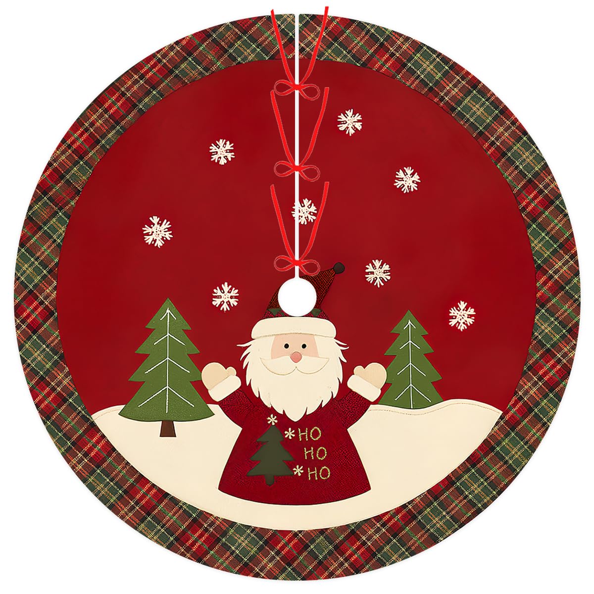 Christmas Tree Skirt 30 Inch Santa Red Snowfall Christmas Xmas Tree Skirt Christmas Decorations Holiday Party Indoor Outdoor Home Decor