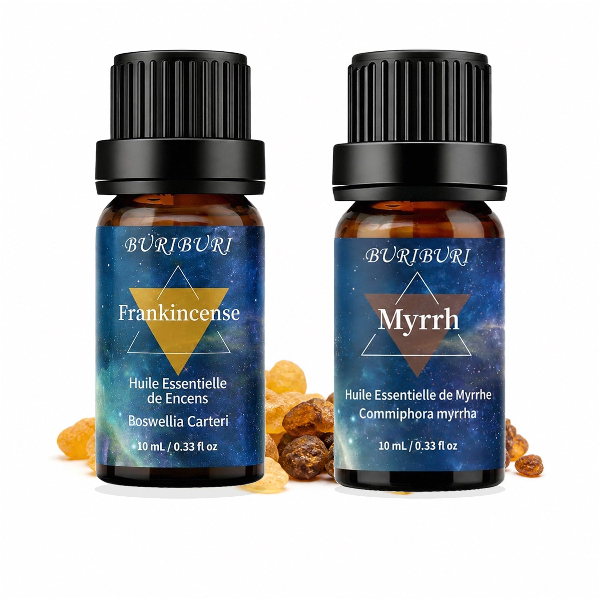 BURIBURI Myrrh Frankincense Essential Oil Set for Diffusers &amp; DIY 2x10ML