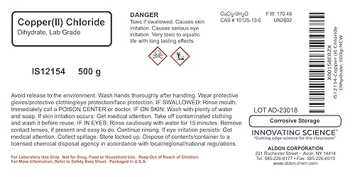Miniatura 4 de Cloruro de cobre (II) dihidrato, 17.64 oz - The Curated Chemical Collection