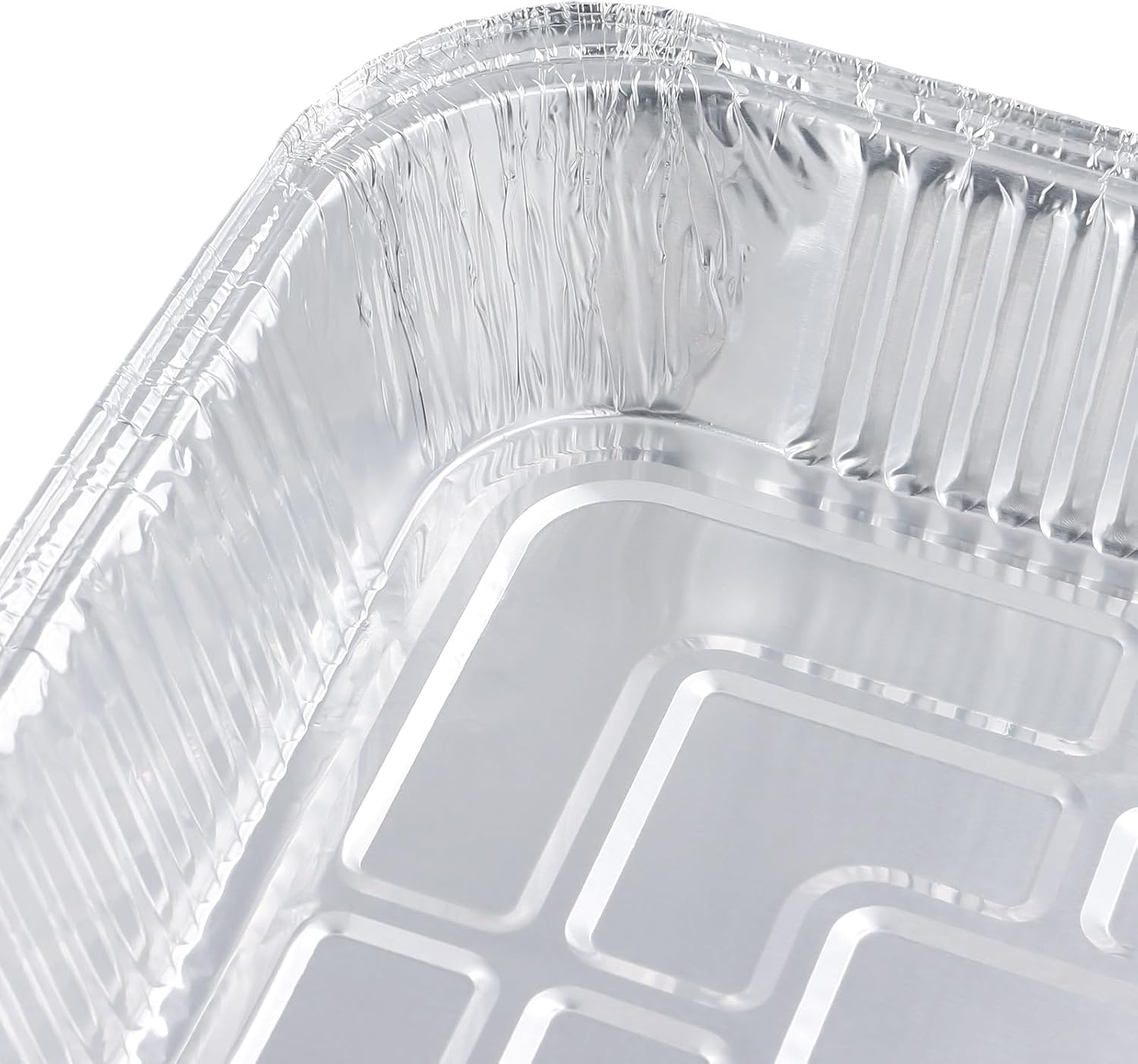 100 Pack 8x8 Inch Disposable Aluminum Foil Pans, Tin Foil Square Baking Pans, Heavy Duty for Air Fryer, Oven, Meal Prep, BBQ