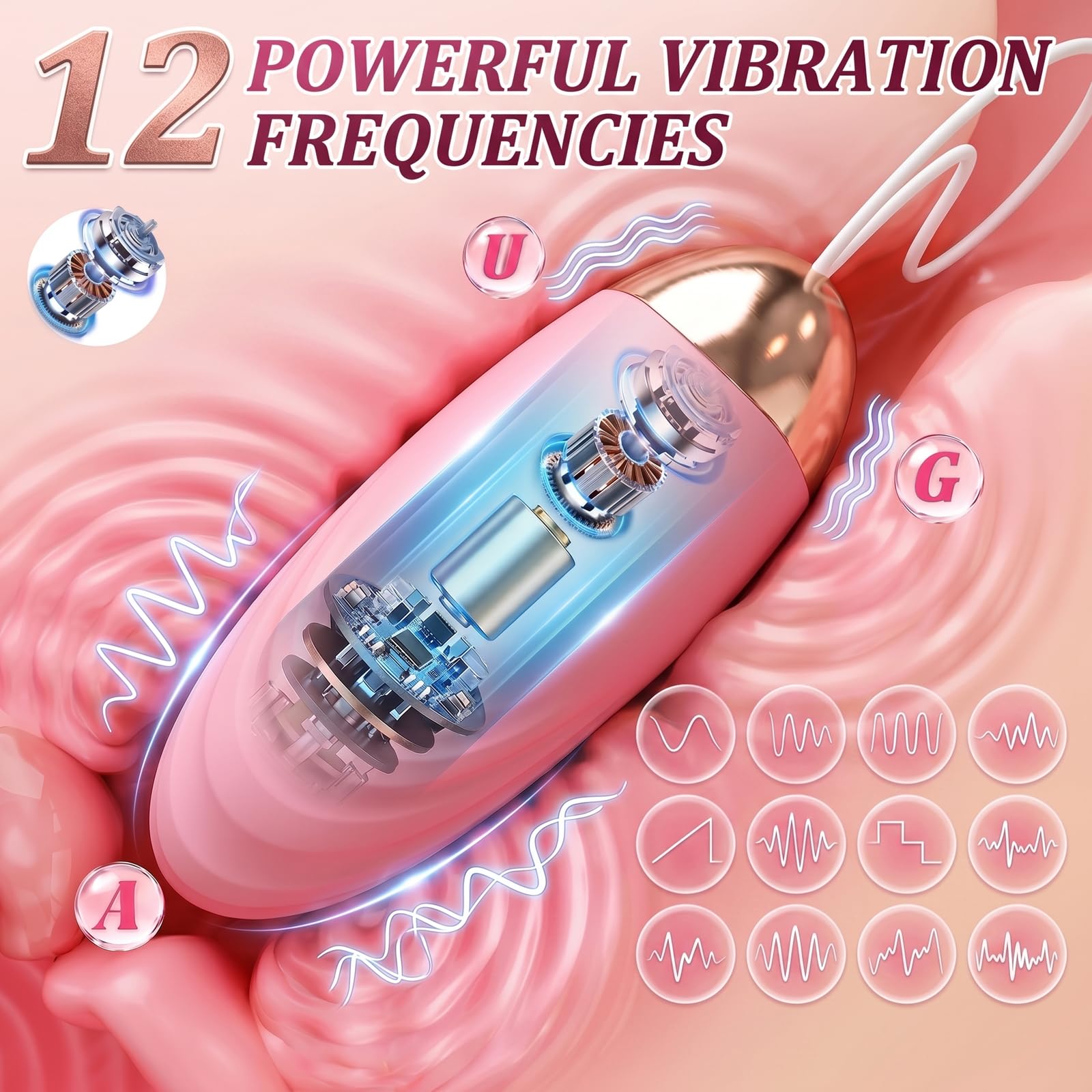 Ovetto Vibrante con Telecomando Vibratore per Donna e Coppie – 12 Modalità Vibratore Clitoride e Punto G Toys Sessuali per Donna Oviettivo Vibrante Donna Sex Toy con Comando a Distanza Rosso/Ro