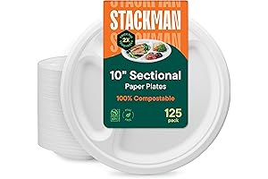 Stack Man Disposable Paper Plates Divided