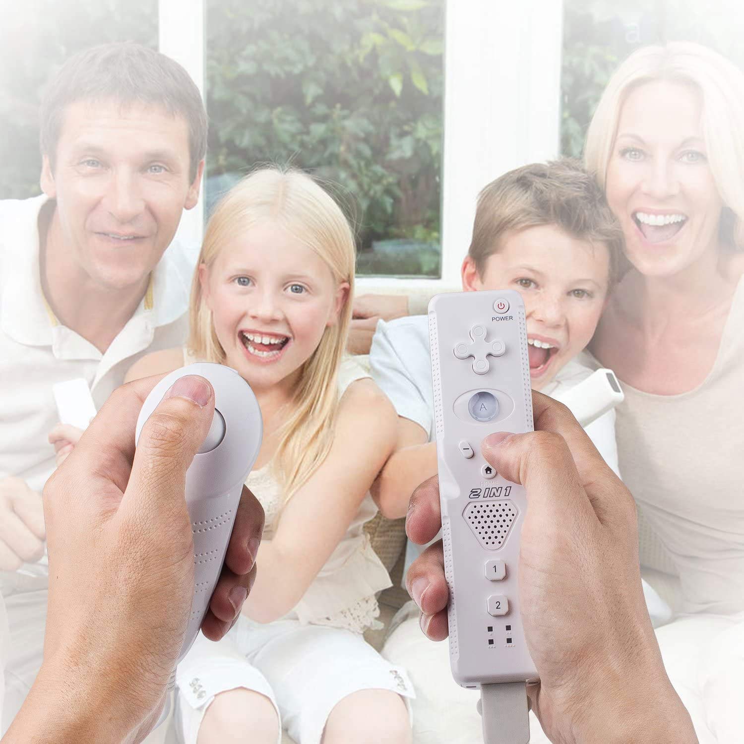 Wii Gesture Remote Controller and Nunchuck Joystick Compatible for wii/wii u, Build-in Motion Sensor Plus(White)