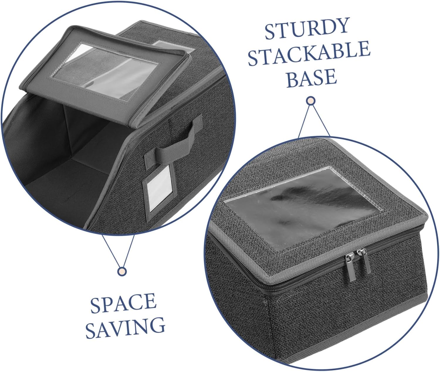 jojofuny 2pcs Stackable Baseball Cap Storage Box with Window and Handle