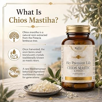 Sky Premium Life Chios Mastic Gum 180 Capsules with Prebiotic Inulin