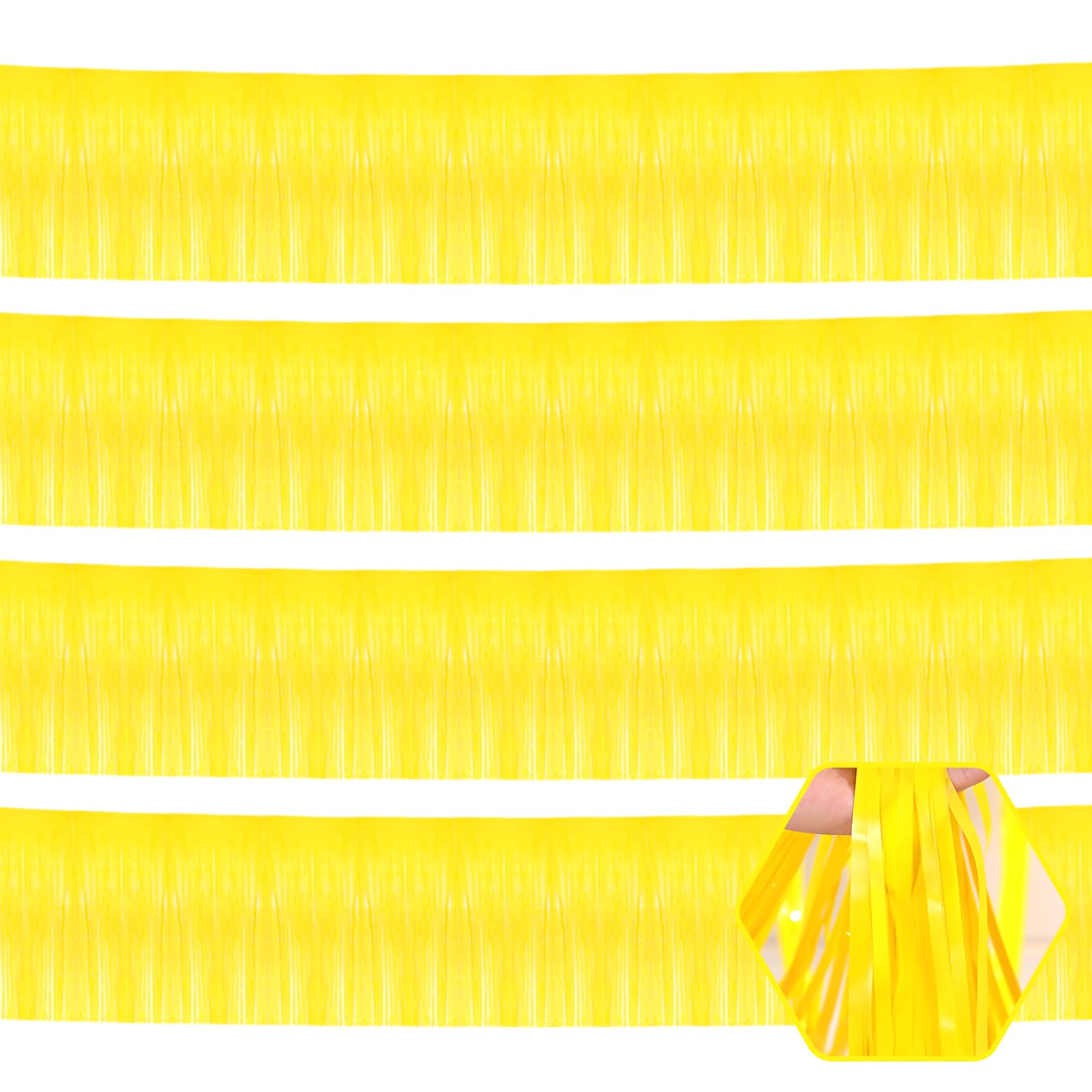 Guirlande à franges jaune pour fond de photobooth d'anniversaire et décoration de Noël