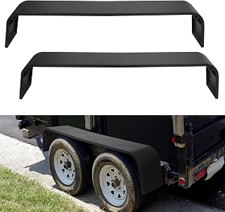 Heavy Duty Trailer Fenders with Assembly Structure Design Fit 13"-15" Tires, Detachable Trailer Fenders-Steel Diamond Tread Plate Tandem Axle for Car Hauler Trailer, Cargo Trailer, 2 Pack