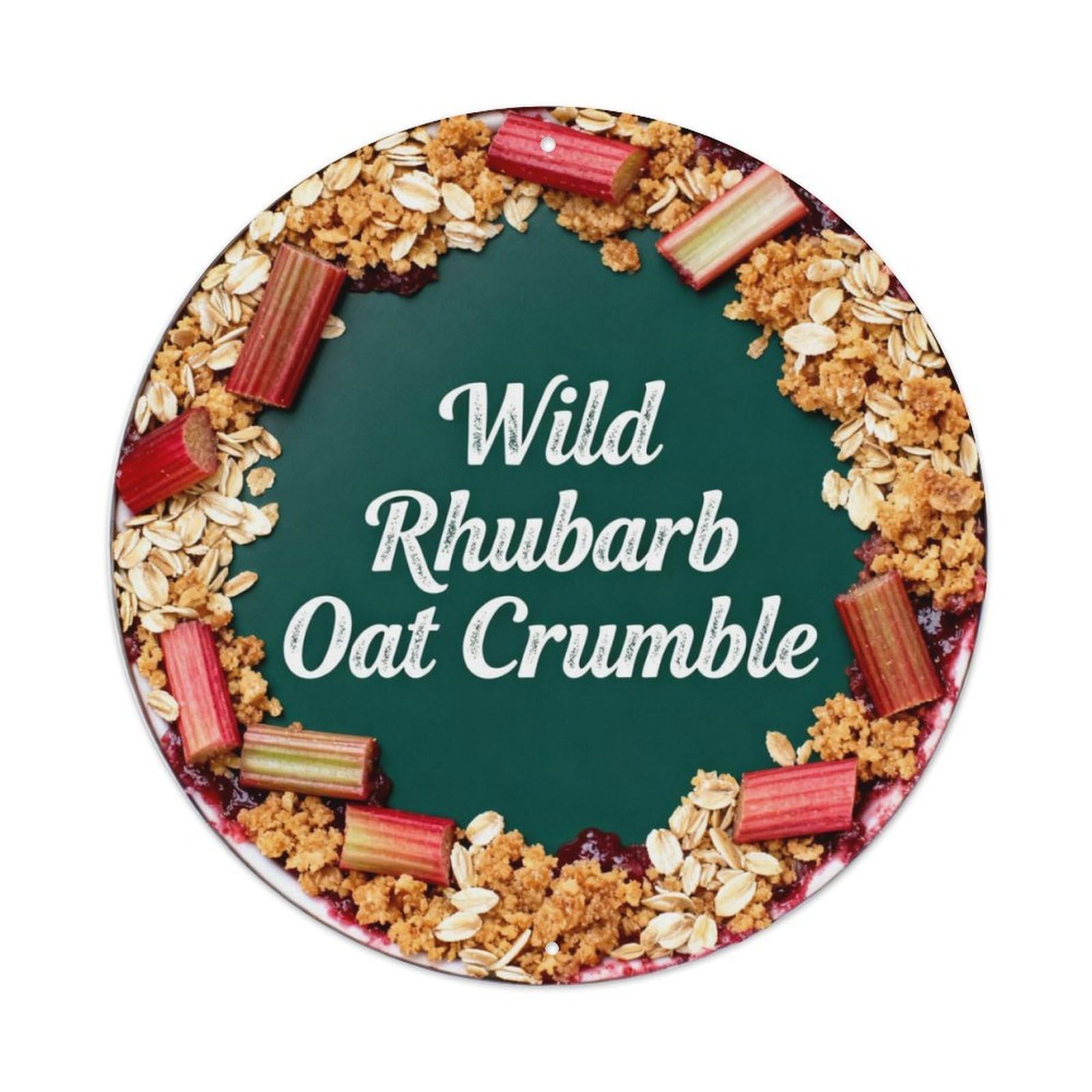 Wild Rhubarb Oat Crumble Metal Tin Sign Plaque