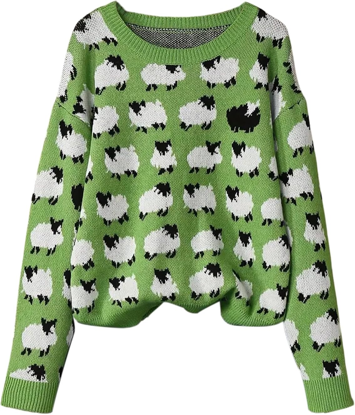 Women's Sheep Graphic Sweaters Crew Neck Long Sleeve Pullover Jumpers Cute Pullovers
