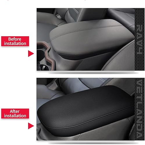 Miniatura 5 de AOMSAZTO Reposabrazos de consola para Toyota RAV4 2019 2020 2021 2022 2023 2024 2025 Cubierta de consola central de cuero negro